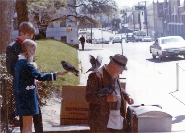 Raleigh's 'Peanut Man' is fo<em></em>ndly remembered for feeding the pigeons near the Capitol. Image courtesy of the State Archives of North Carolina.