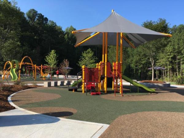 The park at 9725 Penny Rd., Cary, includes a playground, sprayground and dog park.