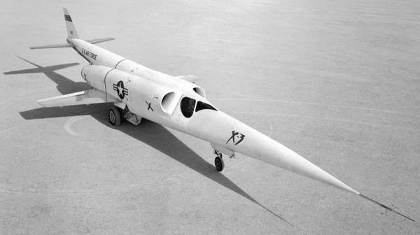 black and white image of an X-3 Stiletto experimental plane