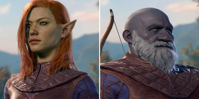 Split image of a Wood Elf Rogue and a Duergar Rogue in Baldur's Gate 3