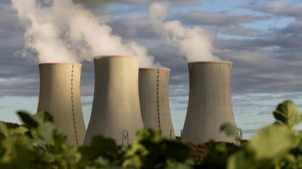 Nuclear plant smokestacks, Mohovoce, Slovakia