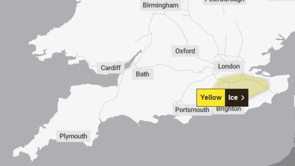 The Met Office has issued a yellow weather warning for ice and snow on Mo<em></em>nday morning