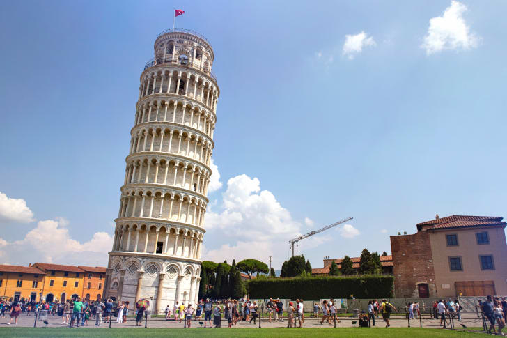 The Leaning Tower of Pisa.