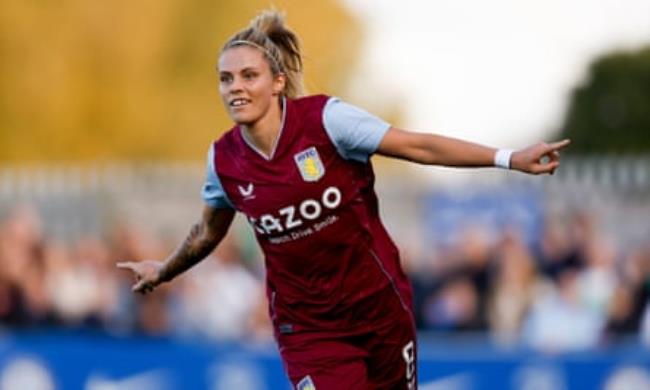 Rachel Daly celebrates one of her 22 goals for Aston Villa last season.