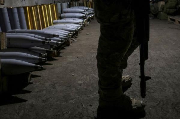 A Ukrainian serviceman of the Spartan Brigade of the Natio<em></em>nal Guard of Ukraine stands in a shelter near artillery shells at a front line, amid Russia's attack on Ukraine, in Zaporizhzhia region, Ukraine September 13, 2023. 