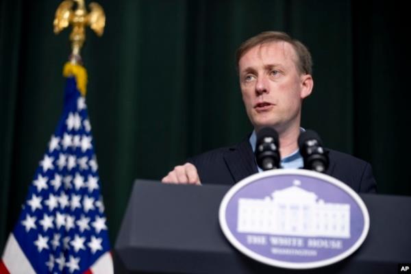 FILE - White House natio<em></em>nal security adviser Jake Sullivan speaks at a news co<em></em>nference Aug. 18, 2023.