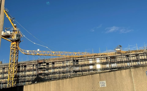 The scene at Steads Place, Leith, Edinburgh, after a section of the crane gave way