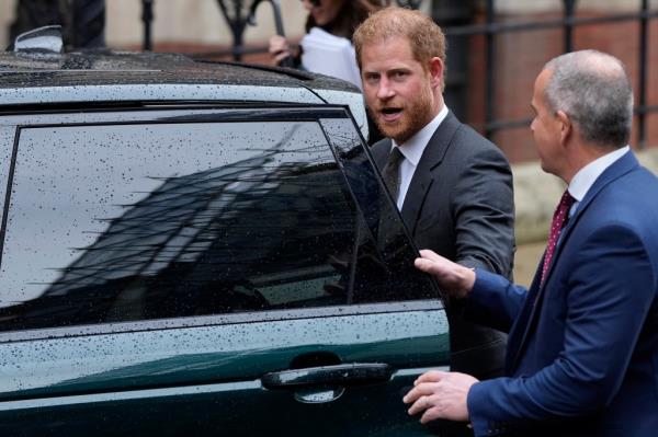 Prince Harry leaves the Royal Courts Of Justice in London, Tuesday, March 28, 2023. 