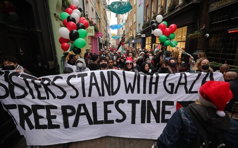 Protesters on Carnaby Street 